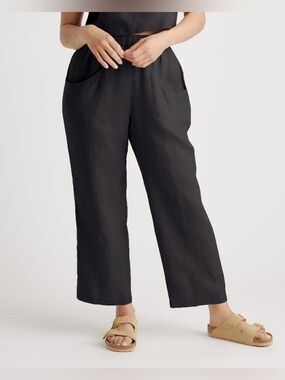 Quince European Linen Pull On Pant Black Women’s S